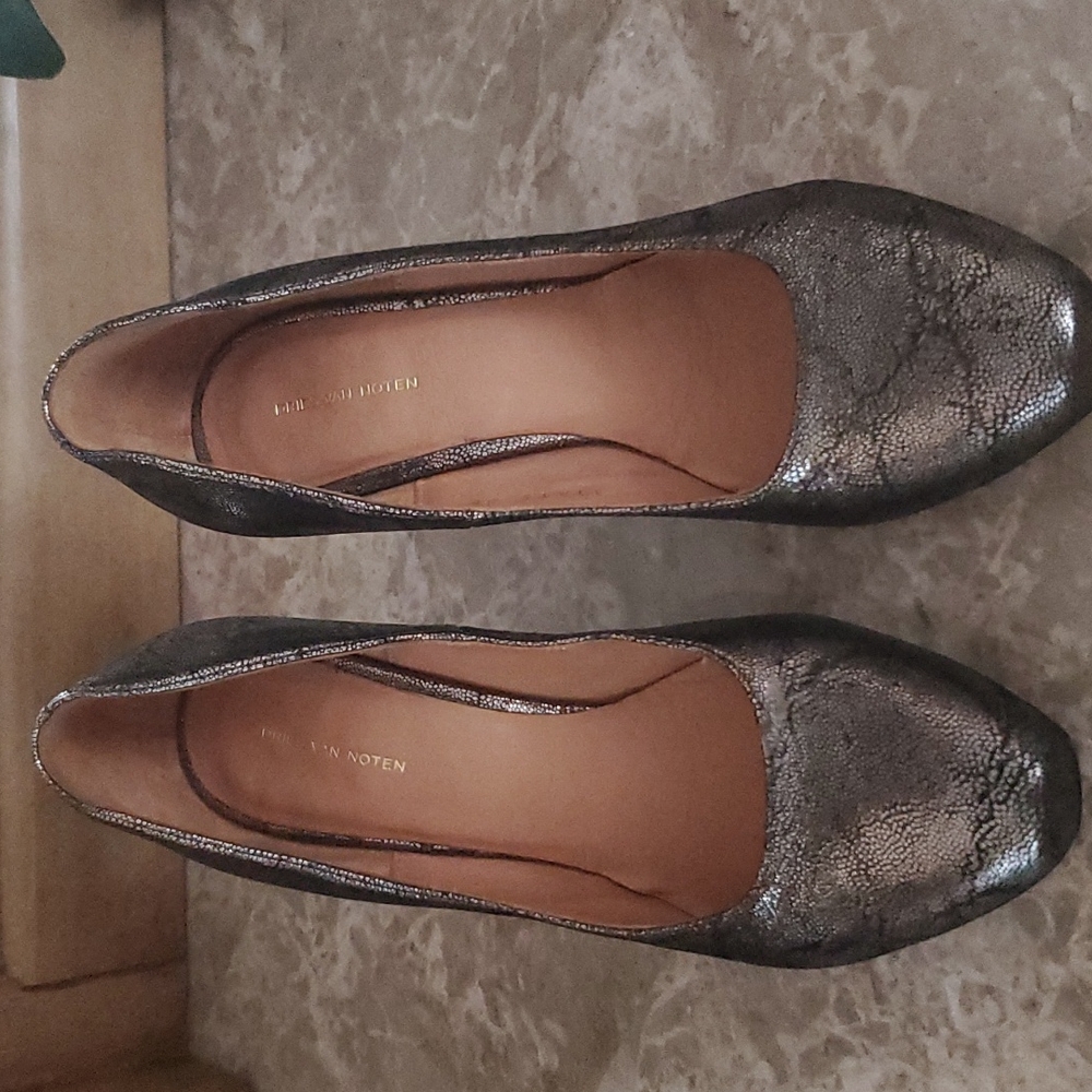 Dries Van Noten metallic square-toe Pumps
